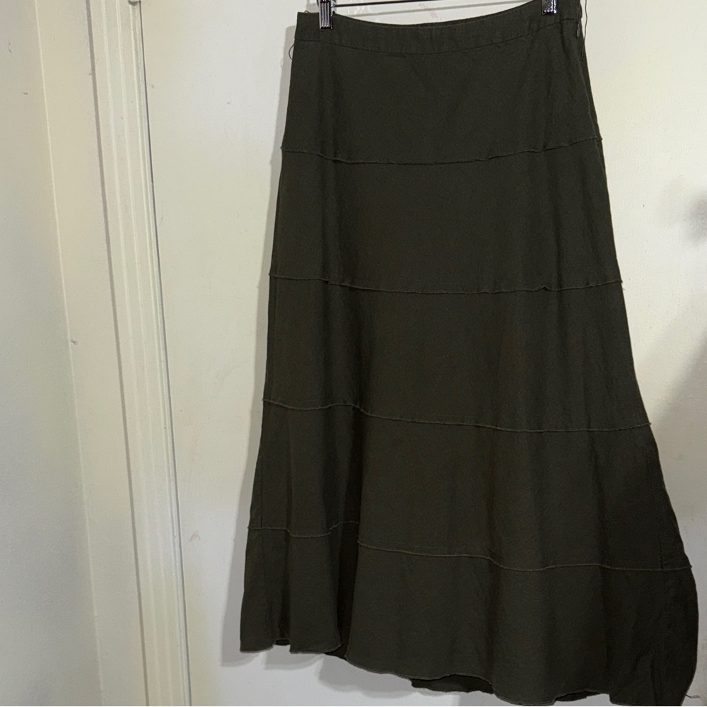Chic Olive Tiered Maxi Skirt
